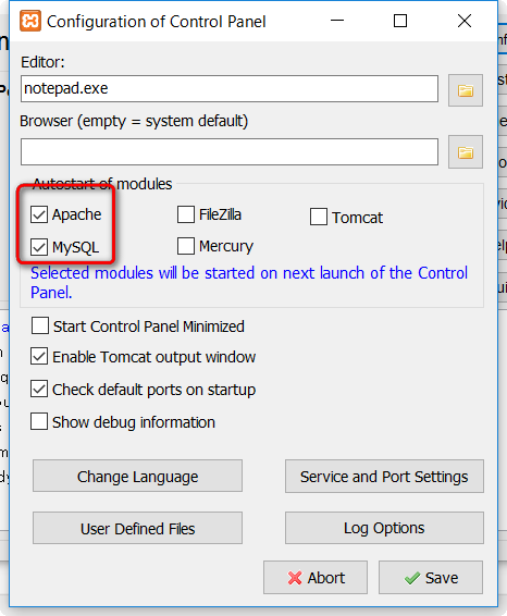 Xampp Setting